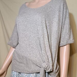 PerSeption concept Heather grey side tie blouse